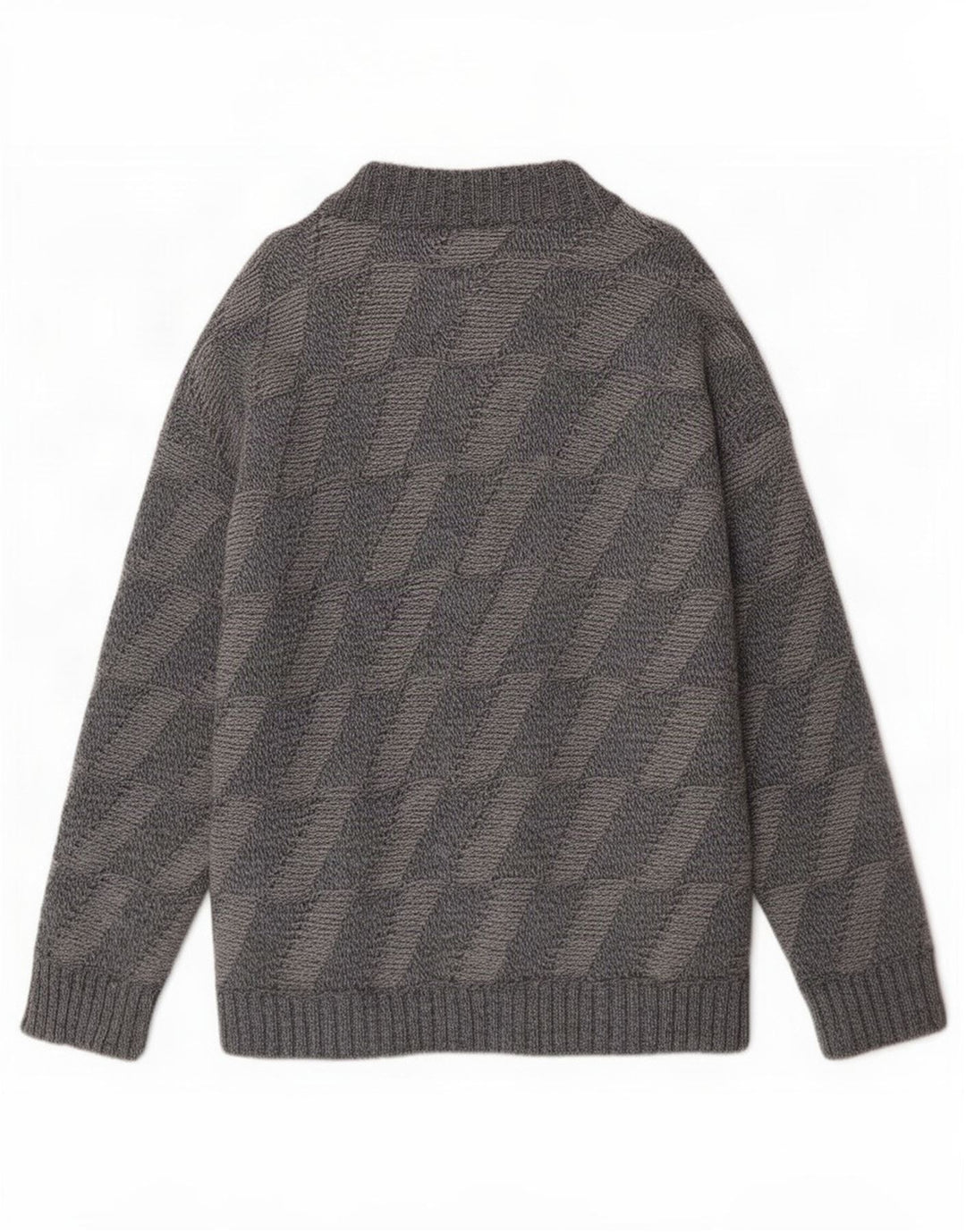 Cardigan Vintage pentru bărbați, mare, albastru, geometric