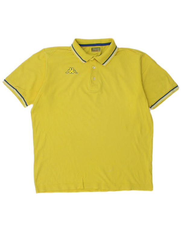 Cămașă polo pentru bărbați Kappa, bumbac galben mare