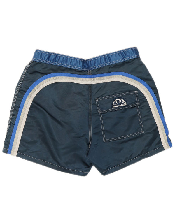Sundek Pantaloni scurți de înot pentru băieți 11-12 ani, albastru bleumarin, nailon color bloc