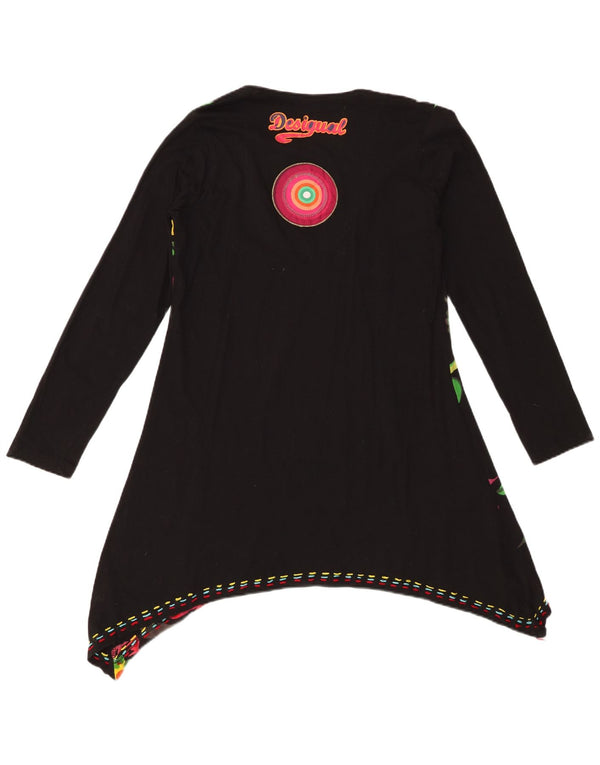 Top cu tunică asimetrică Desigual pentru femei UK 18 XL, bumbac floral negru