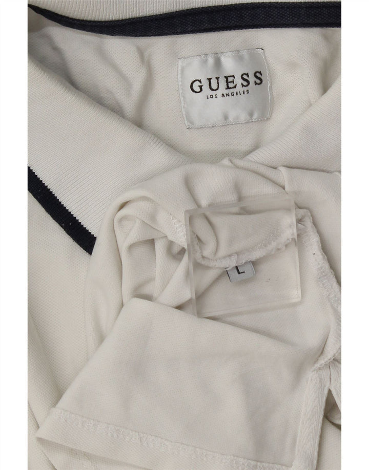 Tricou polo Guess pentru bărbați, mare, alb