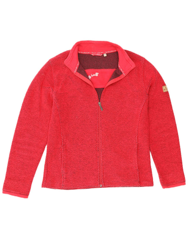 Pulover cardigan pentru femei Weird Fish UK 14 bumbac roșu mediu