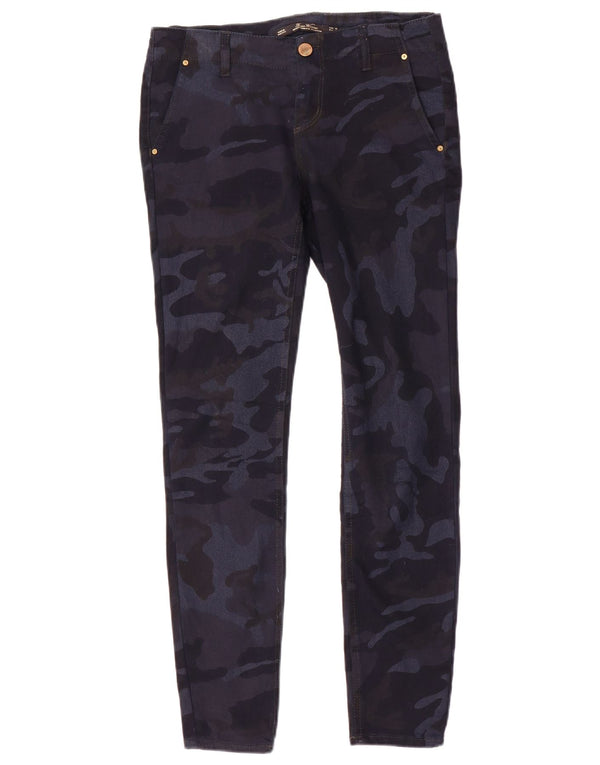 Pantaloni chino slim pentru femei Zara EU 36 XS W26 L28 bleumarin camuflaj