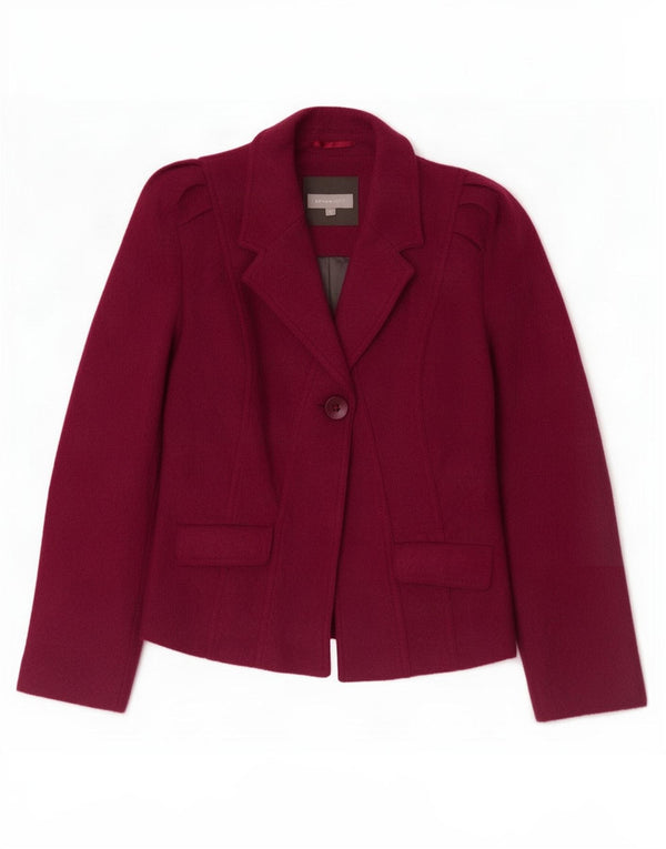 Marks & Spencer Sacou blazer pentru femei Per Una cu 1 buton UK 12 Burgundy mediu