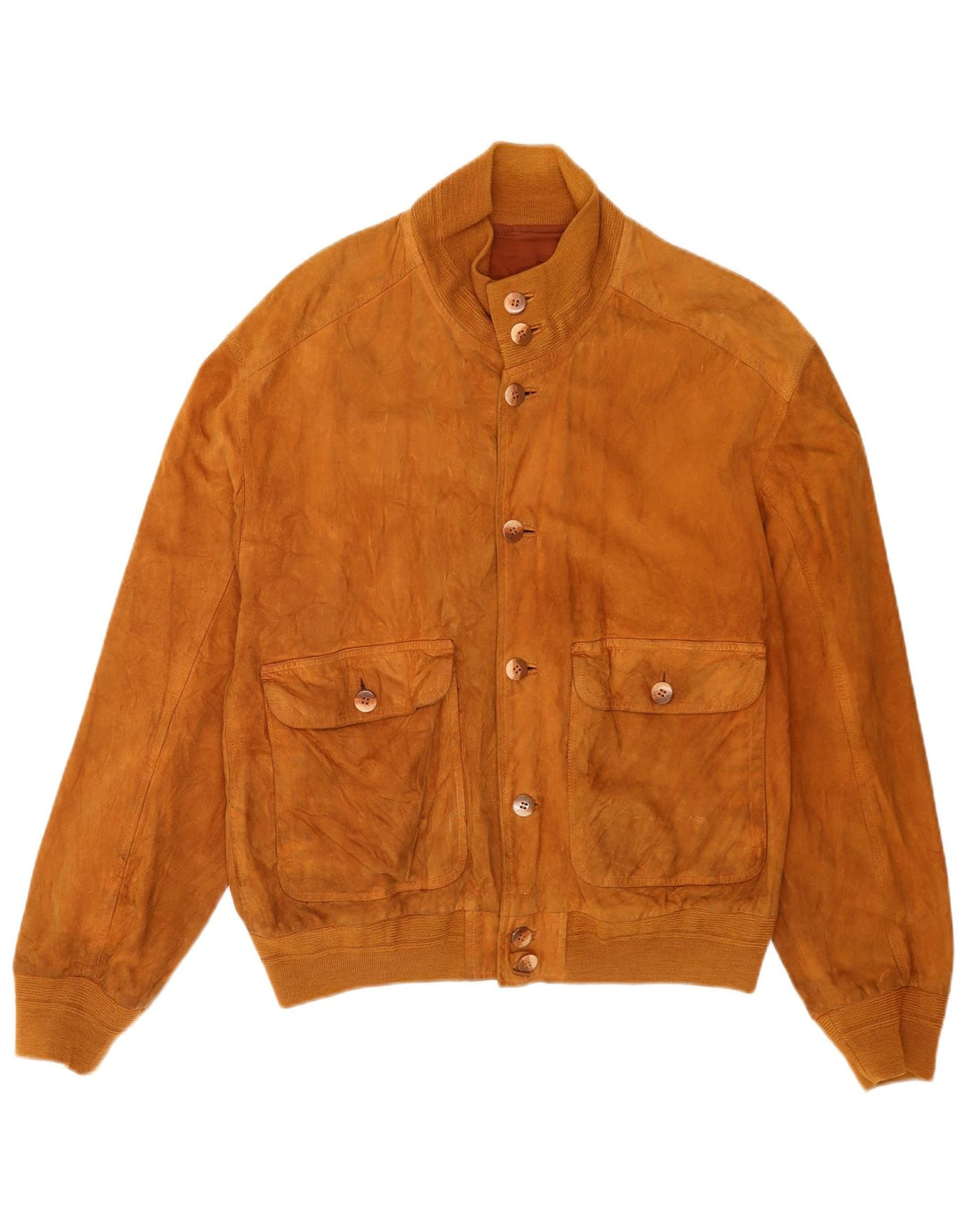 Jachetă Bomber Vintage pentru bărbați din piele intoarsa IT 52 XL din piele maro