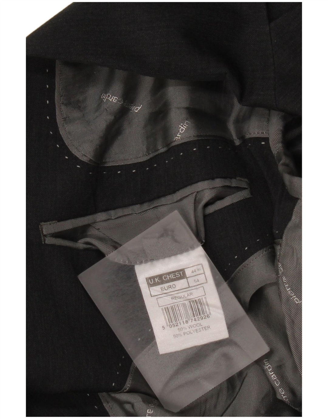 Jachetă blazer pentru bărbați Pierre Cardin cu 2 nasturi IT 54 2XL Lână gri