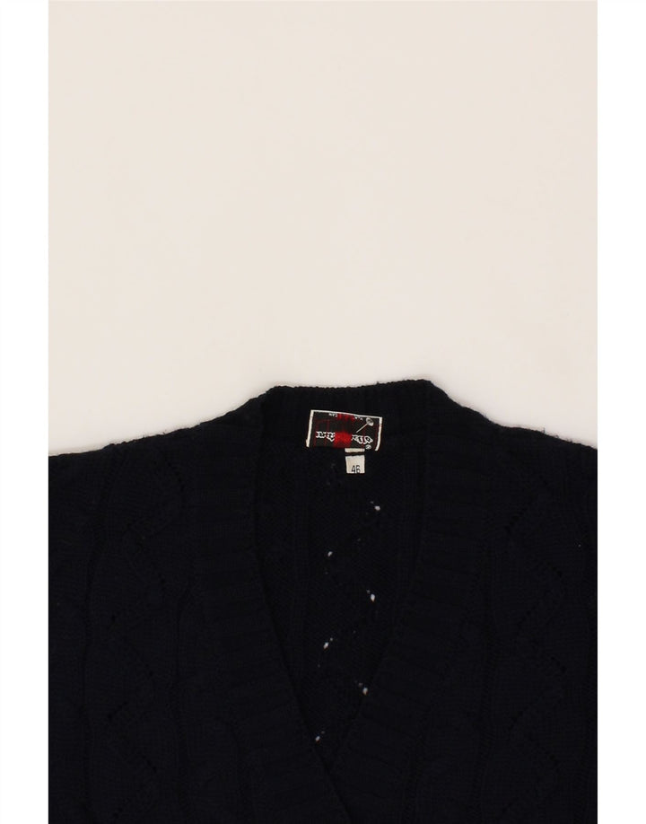 MARRONETTO Womens Cardigan Sweater IT 46 Large Navy Blue Wool Vintage Marronetto and Second-Hand Marronetto from Messina Hembry 