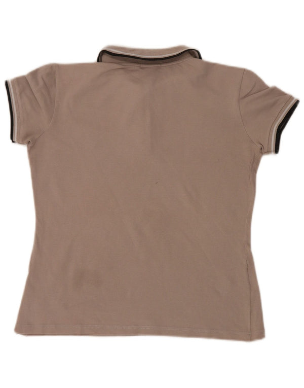 Tricou polo Fred Perry pentru femei UK 12, bumbac gri mediu