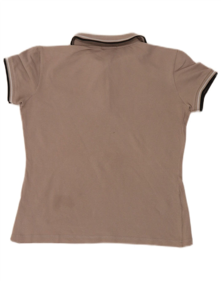 Tricou polo Fred Perry pentru femei UK 12, bumbac gri mediu