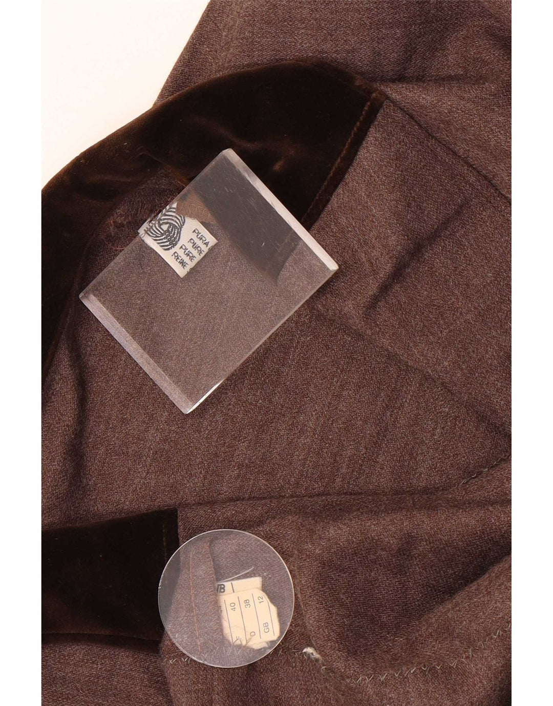 Rochie cămașă vintage pentru femei UK 12 Lână maro medie