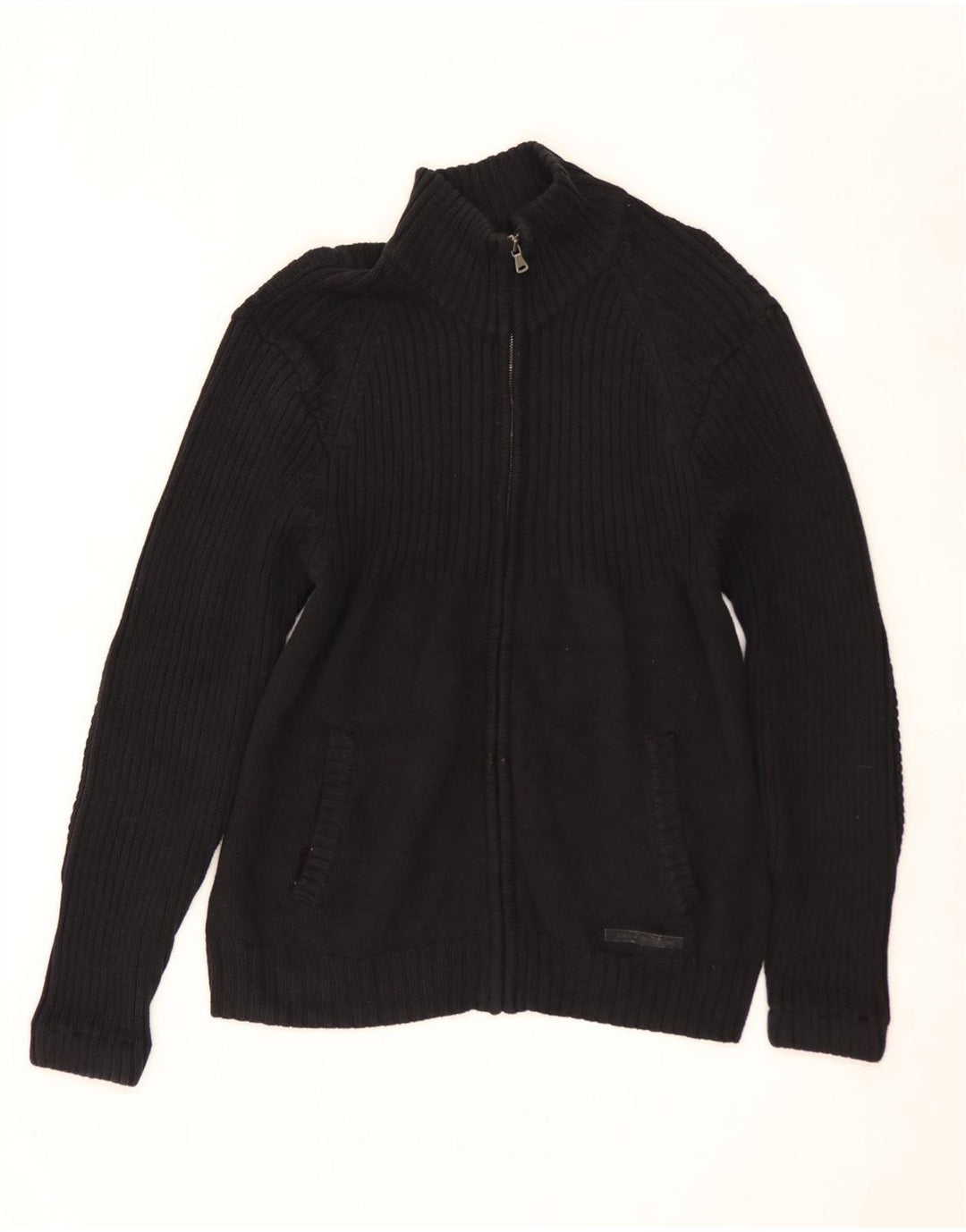 Pulover cardigan pentru bărbați Calvin Klein Jeans, bumbac mediu negru