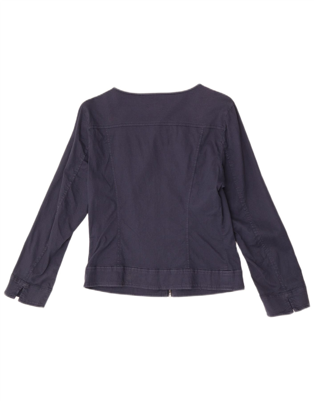 Jachetă bomber pentru femei Benetton cu mâneci 3/4 UK 8, bumbac bleumarin mic