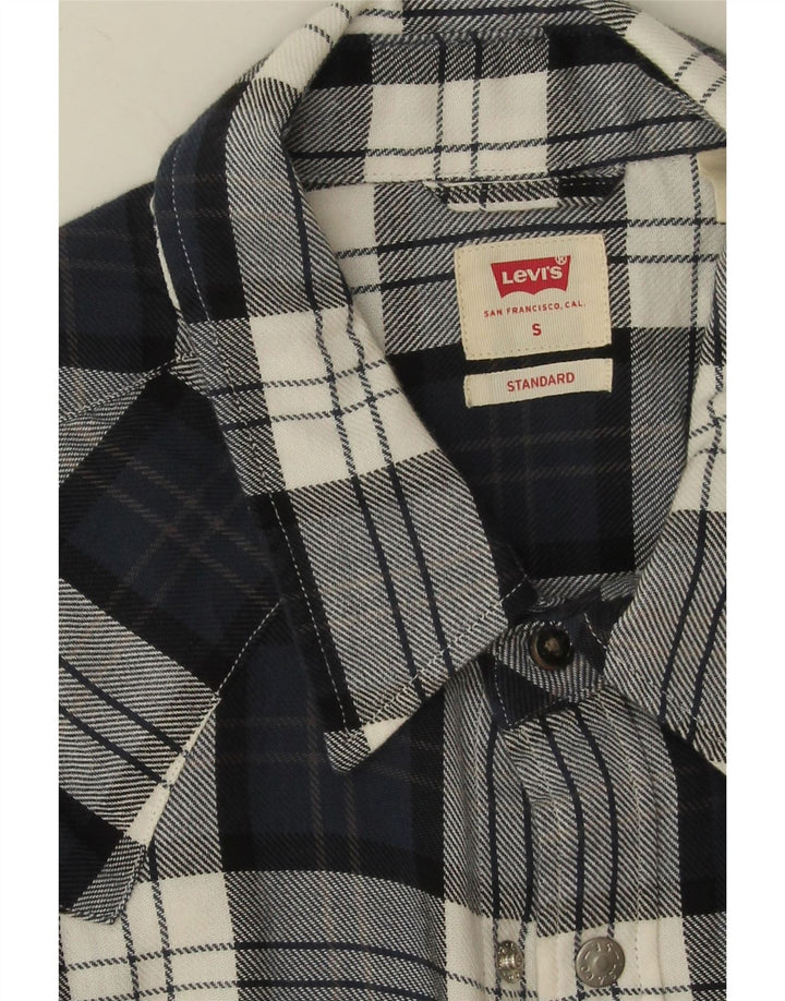 Cămașă de flanel standard Levi's pentru bărbați, din bumbac cu carouri, albastru bleumarin
