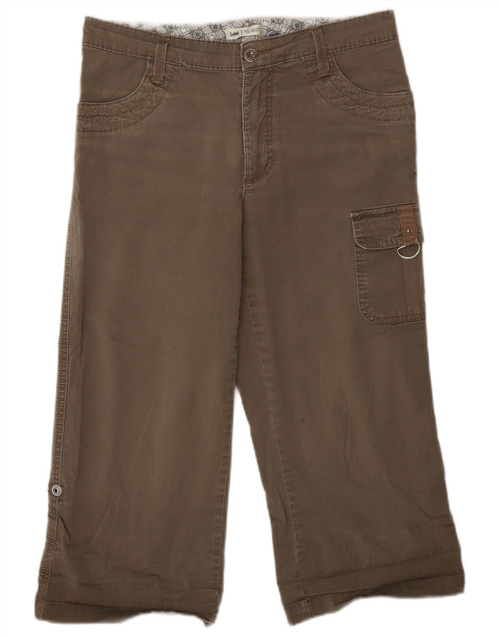 Pantaloni cargo Capri pentru femei Lee US 6 Medium W30 L20 Kaki Bumbac