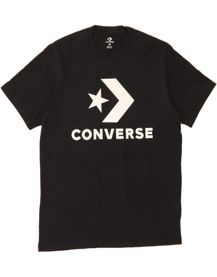 CONVERSE Mens Graphic T-Shirt Top Medium Black Cotton Vintage Converse and Second-Hand Converse from Messina Hembry 
