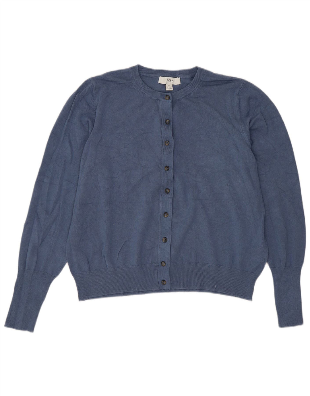 Marks & Spencer Pulover Crop Cardigan pentru Damă UK 16 Large Blue Viscose