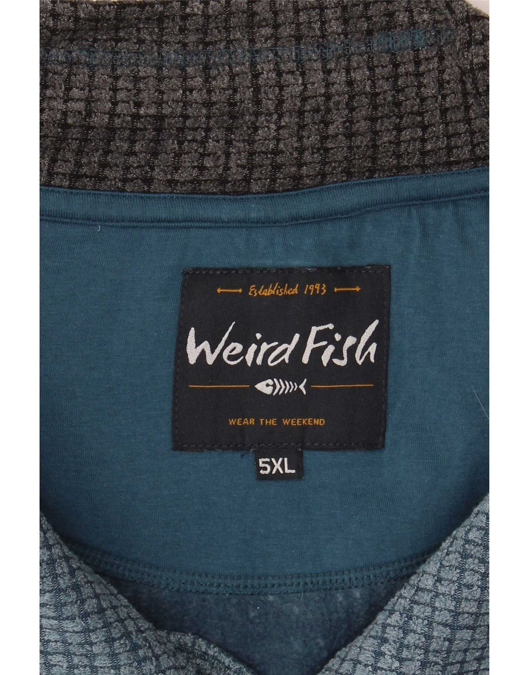Pulover pentru bărbați Weird Fish, cu fermoar, cu gât, 5XL, albastru