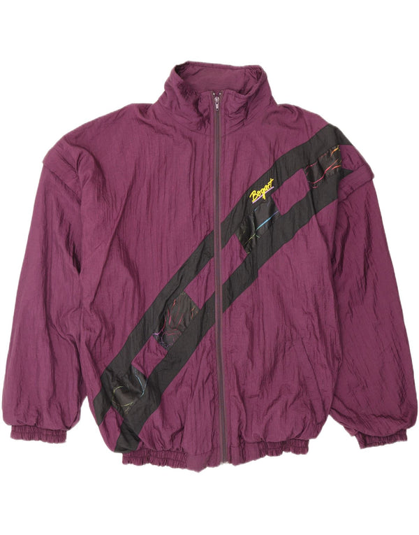 Jachetă de trening vintage pentru bărbați, 2XL, maro, nailon color bloc