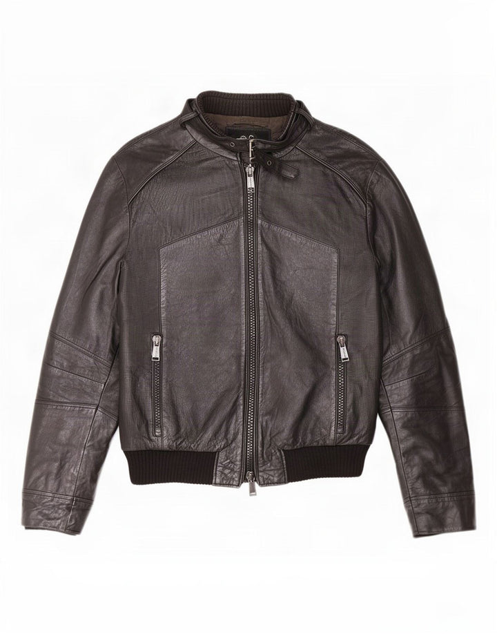 Jachetă de piele pentru bărbați Antony Morato UK 38 Medium Black