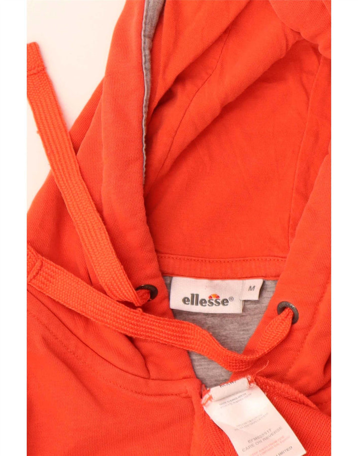 Pulover cu glugă cu fermoar grafic Ellesse pentru bărbați, bumbac portocaliu mediu