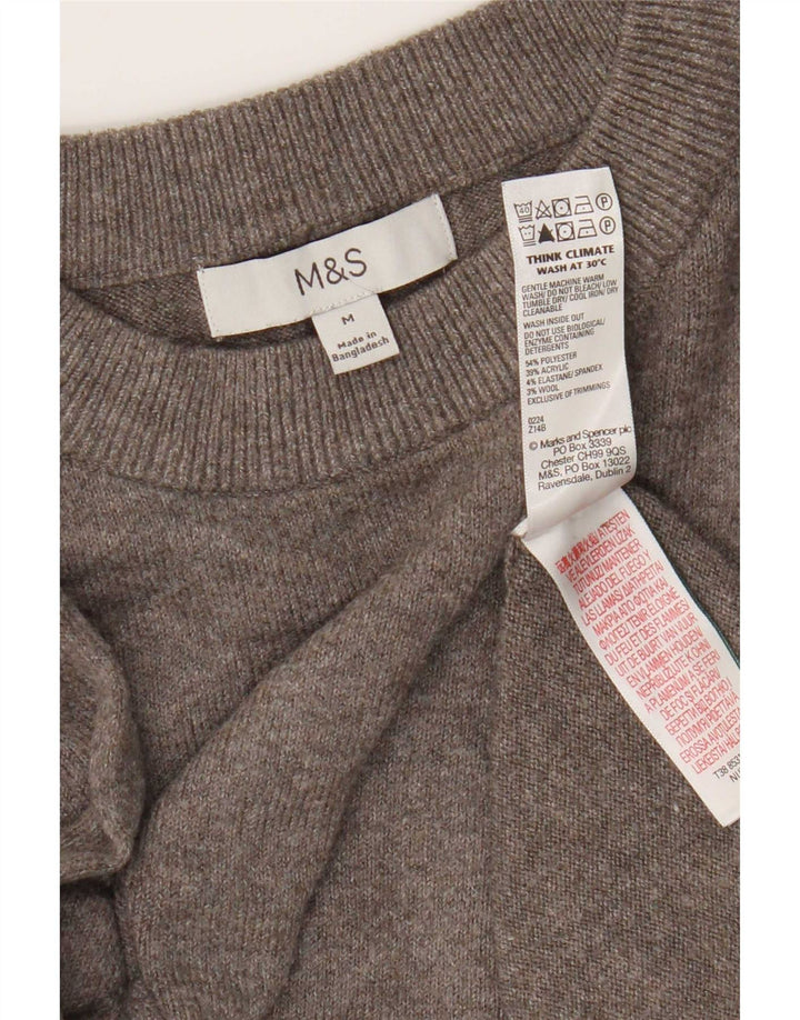 Pulover pentru femei Marks & Spencer cu decolteu triplu UK 14 Poliester mediu gri