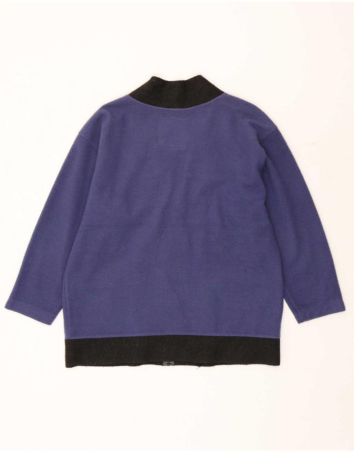 Pulover cardigan Benetton pentru bărbați, cu tăiere largă, albastru, poliester color bloc