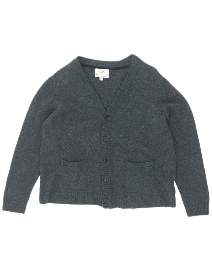 Pulover cardigan pentru bărbați Marks & Spencer, lână albastră 2XL