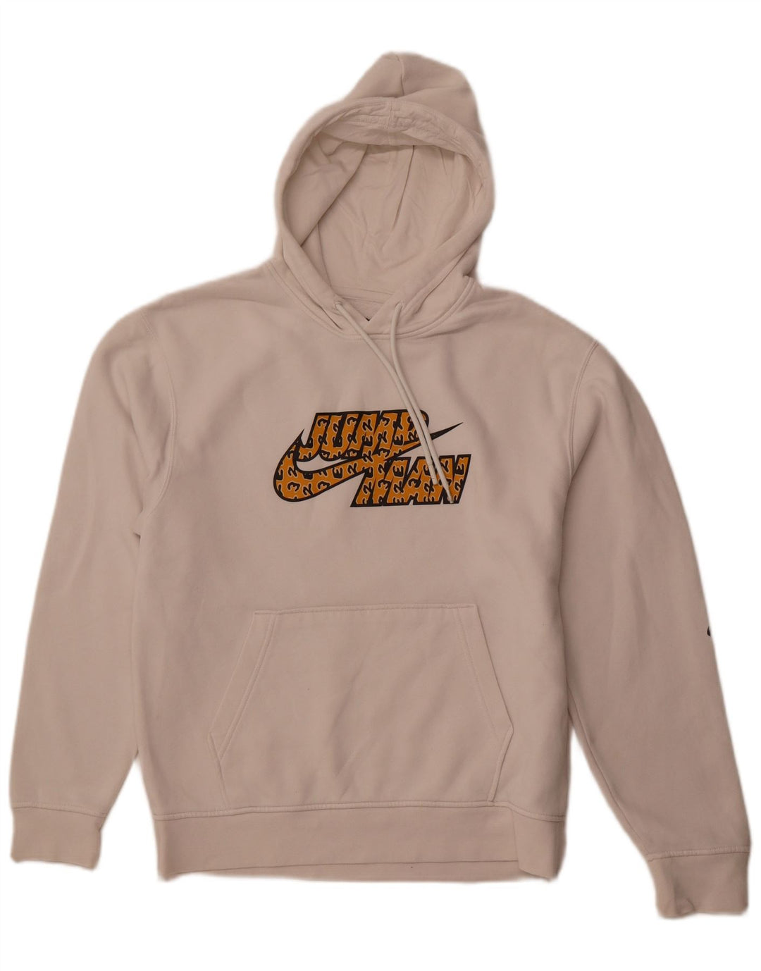 JORDAN Pulover cu glugă cu grafică, cu croiala lejeră, pentru bărbați, din bumbac alb