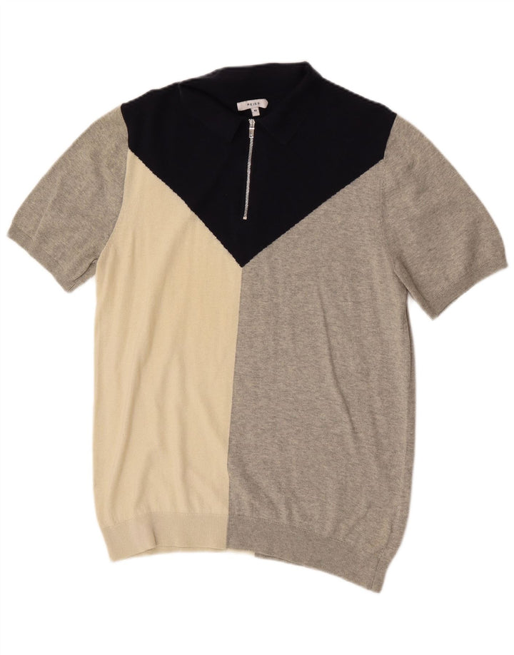 Pulover pentru femei Reiss, cu fermoar, cu gât, UIK 14, gri mediu, bloc de culoare