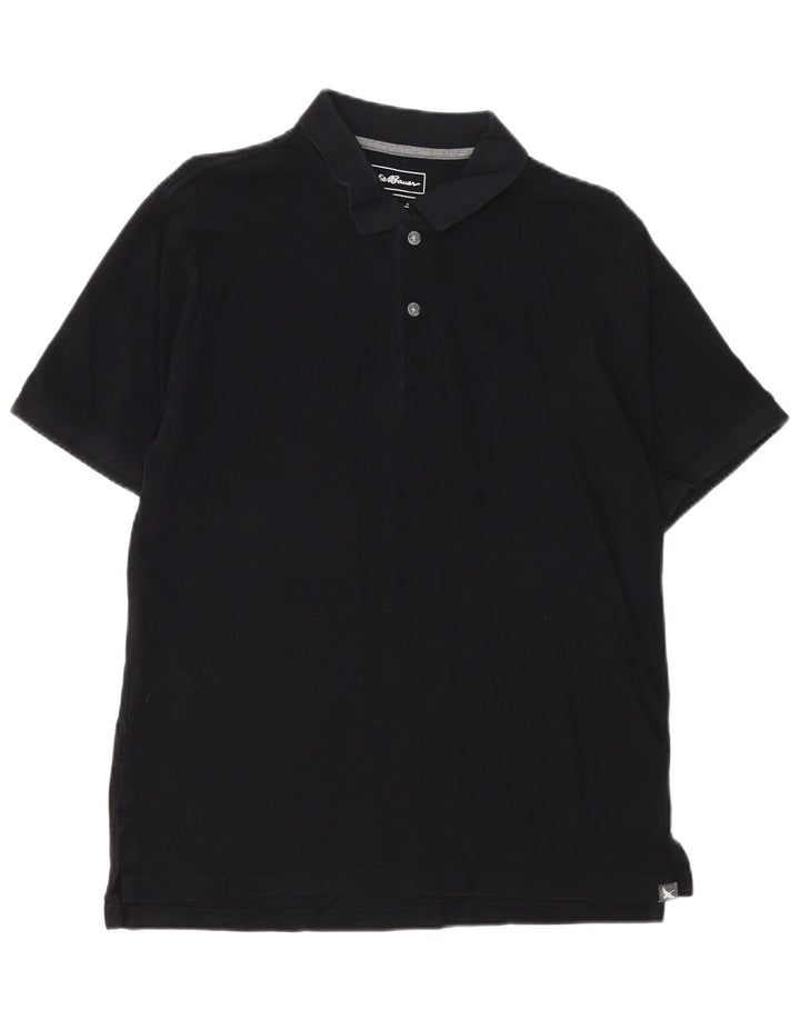 EDDIE BAUER Tricou polo pentru bărbați, bumbac mediu negru