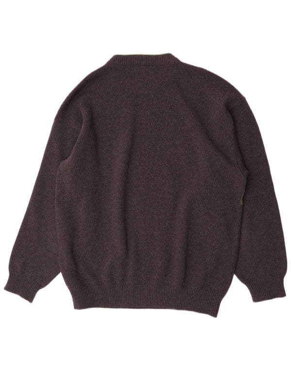 Pulover Iceberg pentru bărbați, cu grafică, cu decolteu, XL, gri, retro, din lână