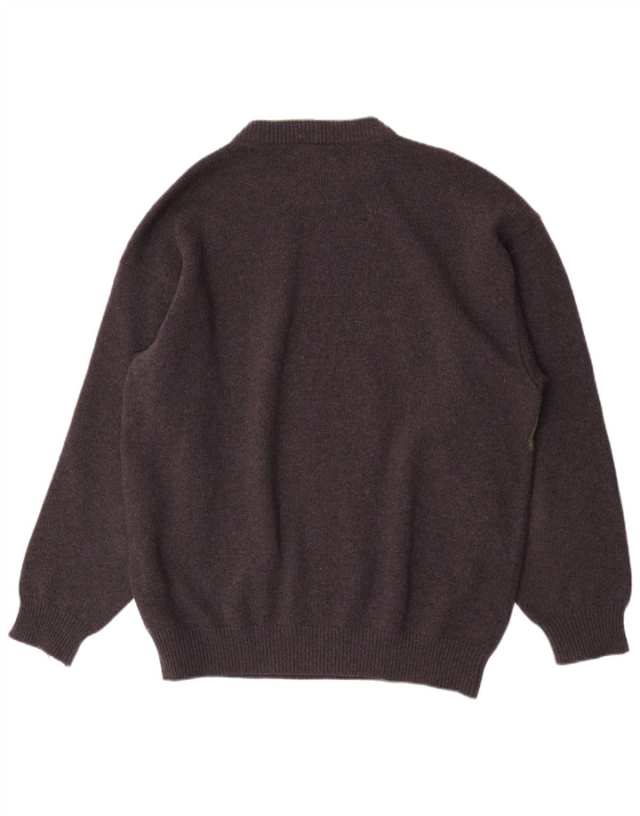 Pulover Iceberg pentru bărbați, cu grafică, cu decolteu, XL, gri, retro, din lână