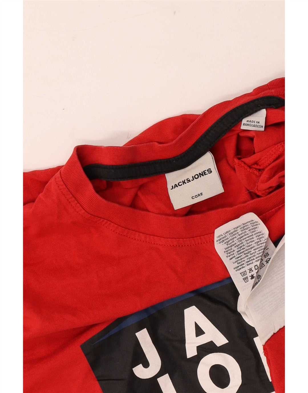 Tricou grafic Jack & Jones pentru bărbați Top din bumbac roșu mediu