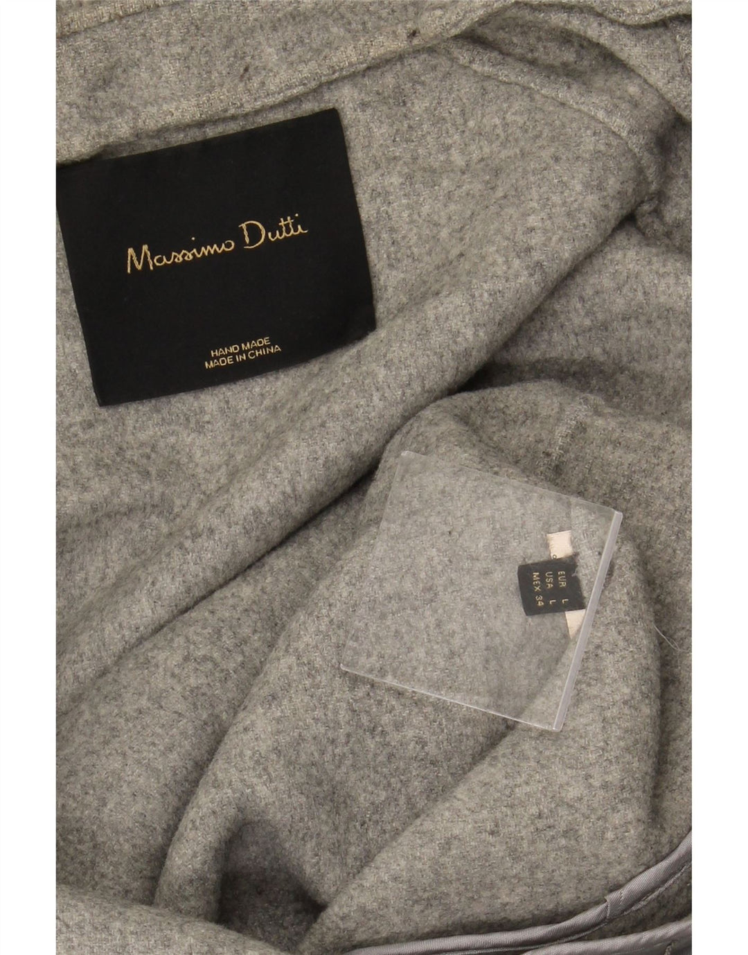 MASSIMO DUTTI jachetă bomber cu glugă pentru femei UK 16 mare gri