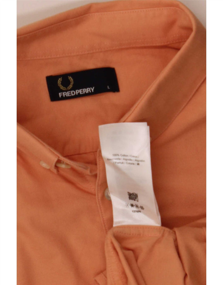 Cămașă cu mânecă scurtă pentru bărbați Fred Perry, bumbac mare portocaliu