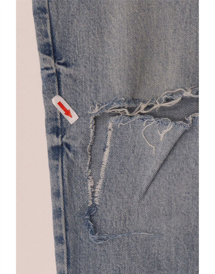 Blugi drepti distressed pentru femei Zara EU 40 Medium W30 L28 Albastru