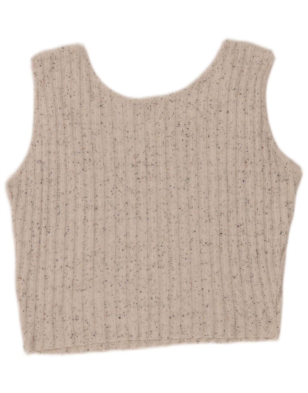 PIMKIE Crop Vest Tank Top pentru femei UK 12 Medium Off White Flecked