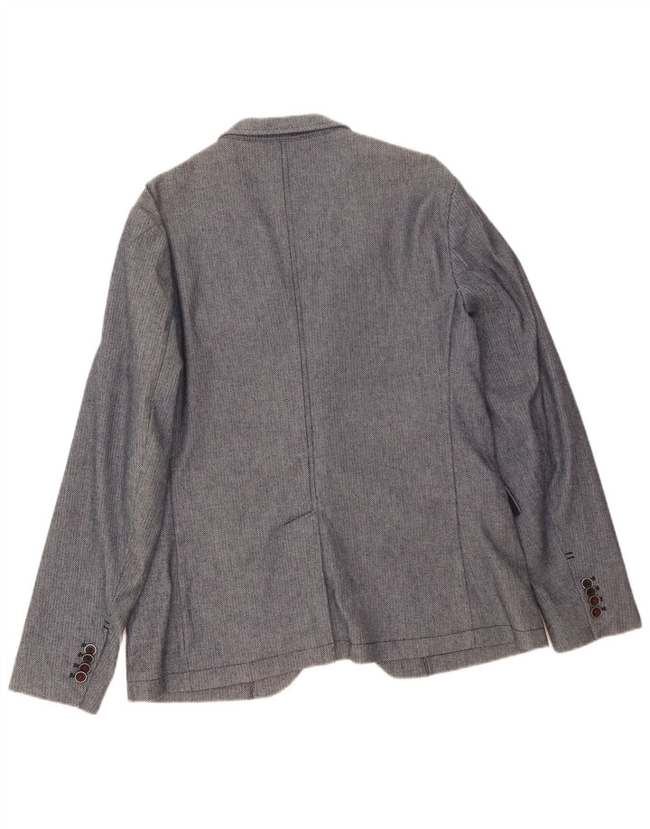 Blazer pentru bărbați Zara cu 2 nasturi EU 54 XL Albastru Poliester geometric