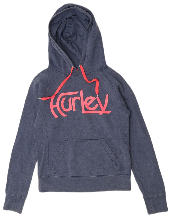Jumper Hurley pentru femei, cu formă relaxată, cu glugă, UK 4 XS, bumbac albastru
