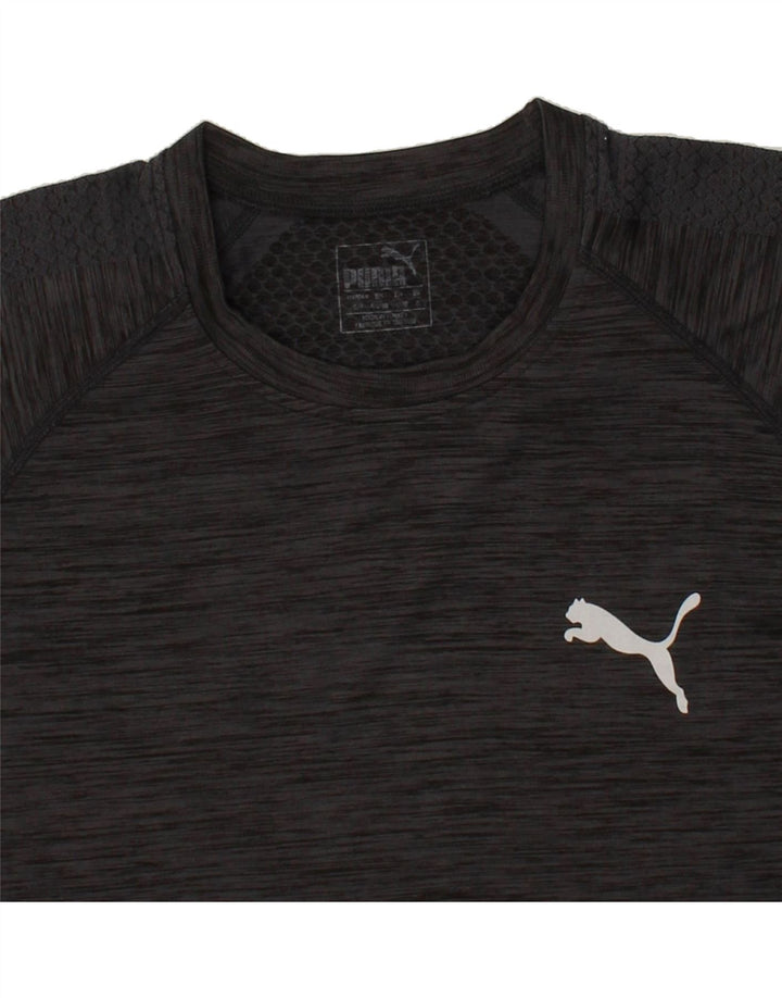 PUMA Mens T-Shirt Top Small Black Polyamide Vintage Puma and Second-Hand Puma from Messina Hembry 