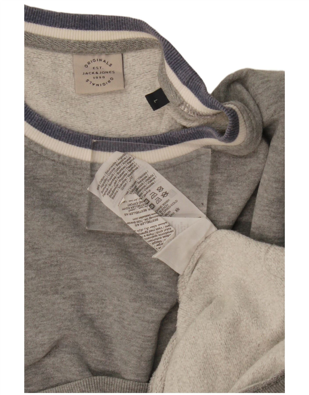 Jack & Jones Pulover pentru bărbați din bumbac mare, gri