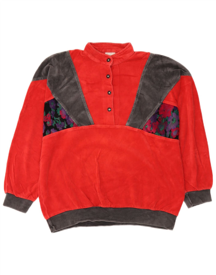 Pulover vintage pentru femei, cu croiala lejeră EU 38, roșu mediu, bloc de culoare