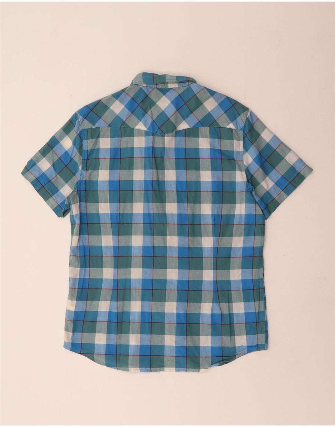 Cămașă Lee pentru bărbați, cu mânecă scurtă, slim fit, mare, albastru, din bumbac