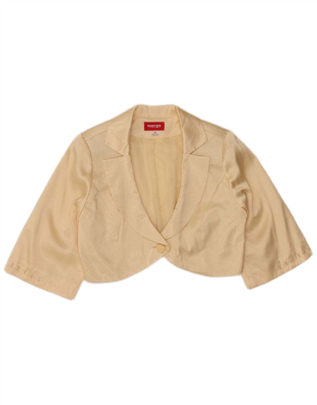 Top bolero vintage pentru femei cu mâneci jumătate IT 42 Medium Off White