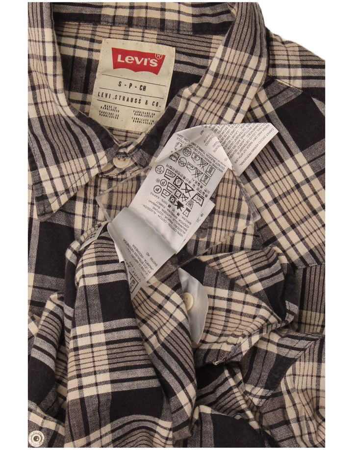Cămașă de flanel pentru bărbați Levi's, bumbac cu carouri mici, gri