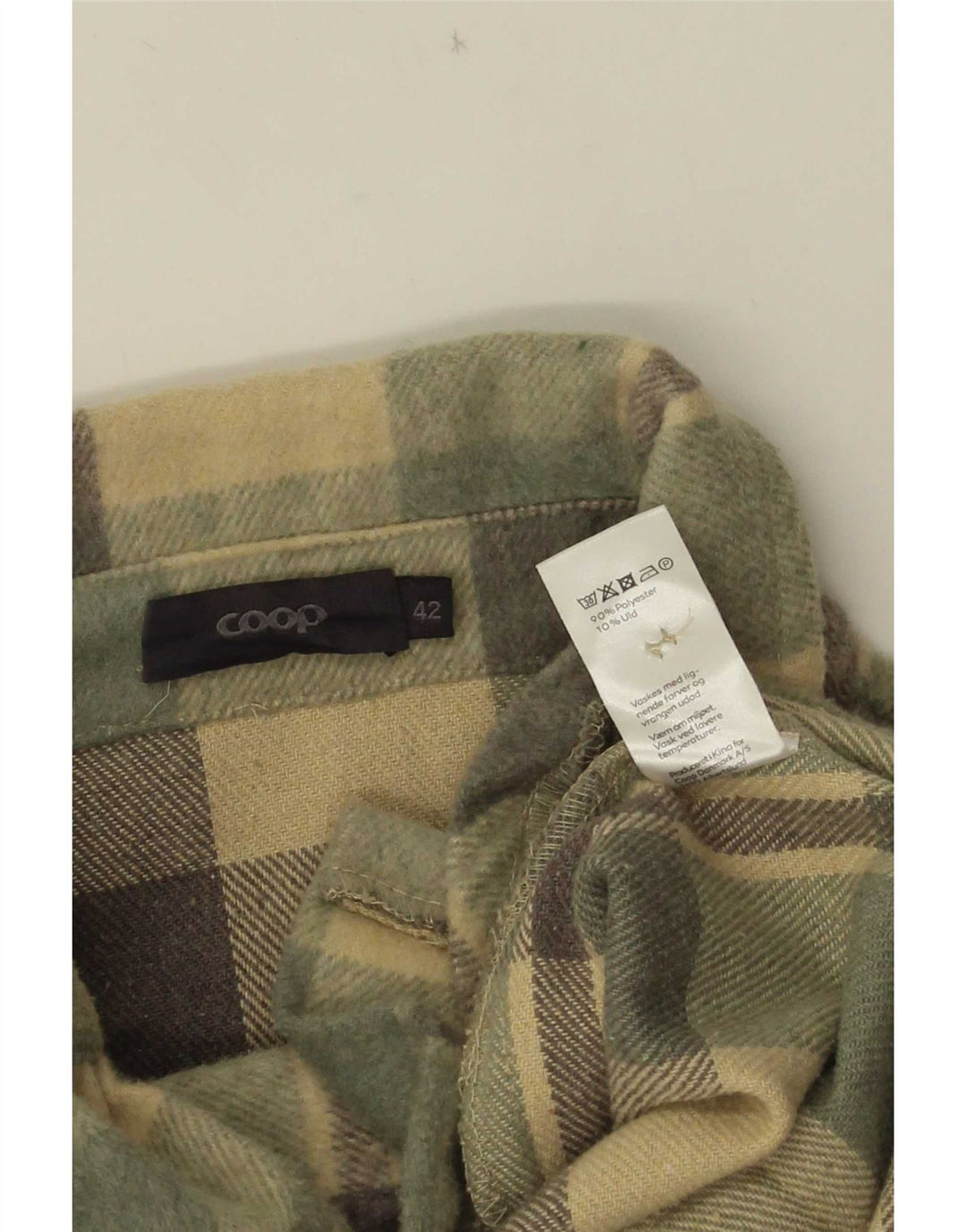 Cămașă oversized fleece vintage pentru femei EU 42, verde mare, carouri