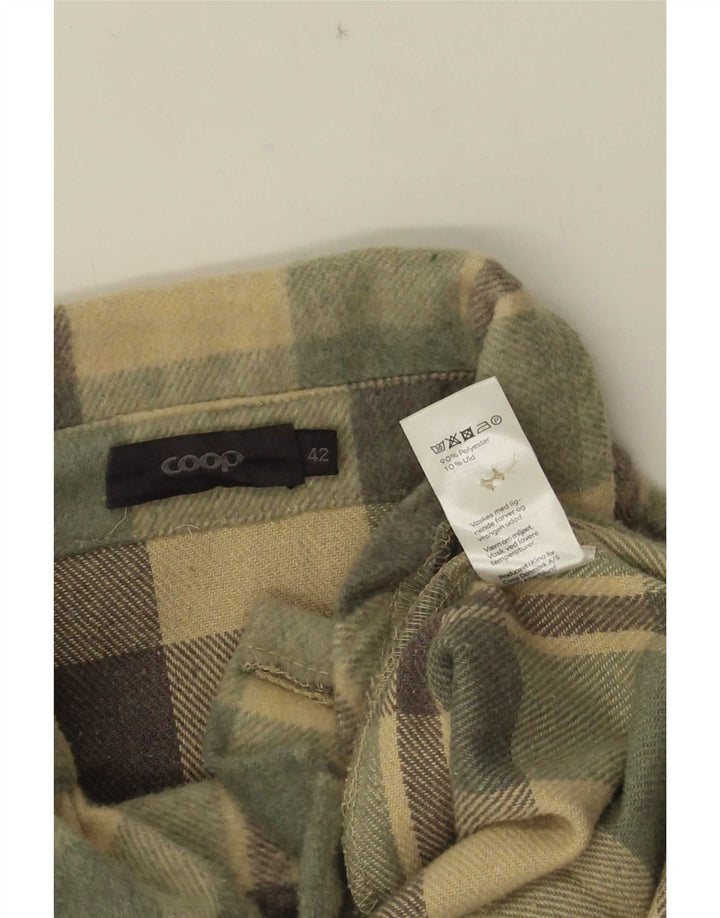 Cămașă oversized fleece vintage pentru femei EU 42, verde mare, carouri