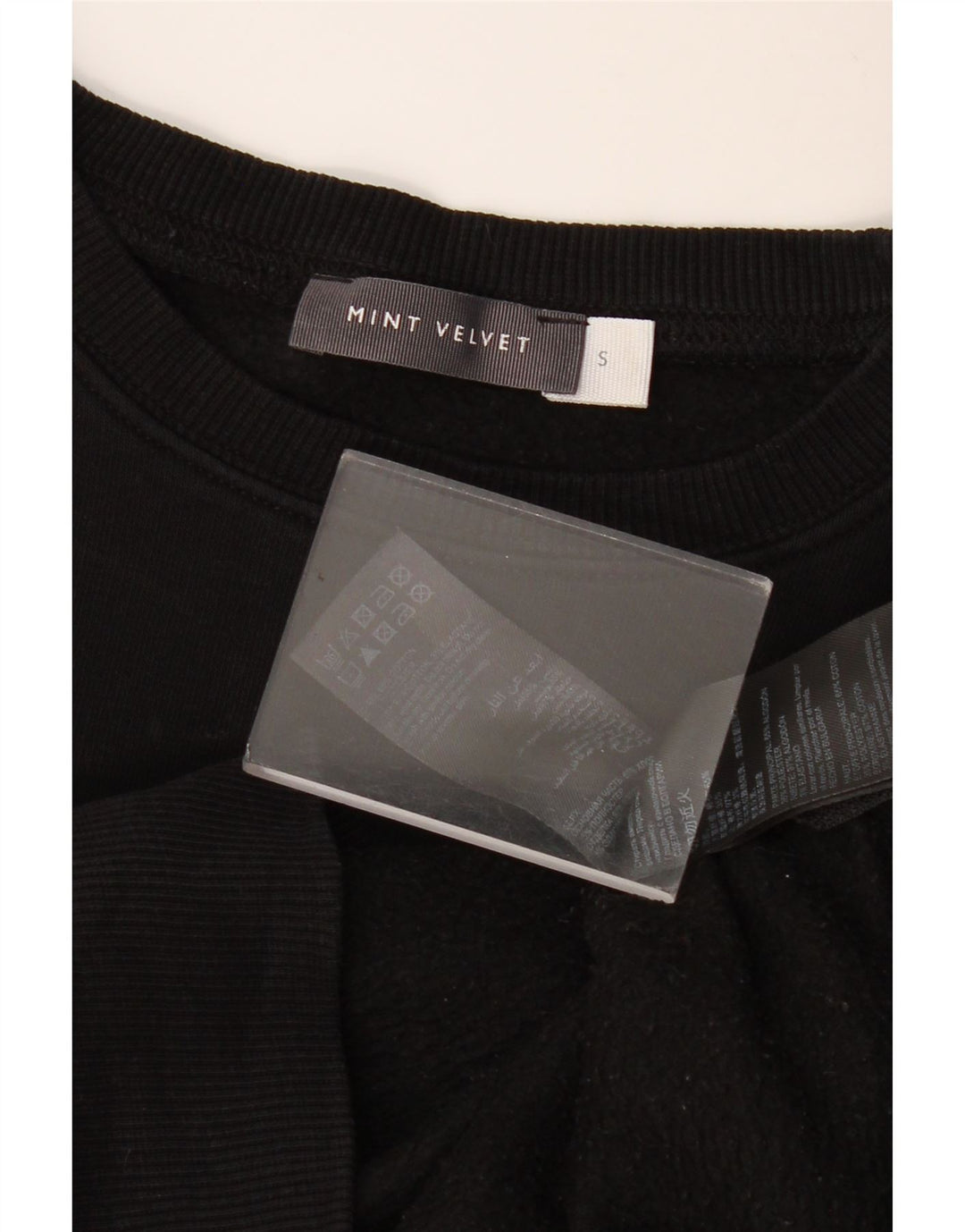MINT VELVET Pulover supradimensionat pentru femei cu paragate UK 10 Mic Negru