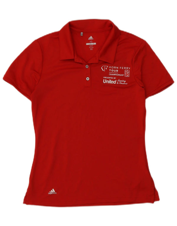 Tricou polo Adidas Golf Graphic pentru femei UK 6 XS Poliester roșu