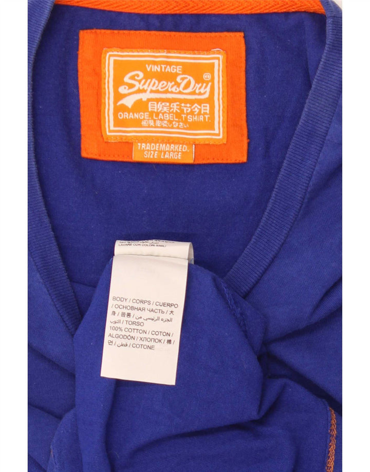 Tricou Superdry pentru bărbați Top mare din bumbac albastru